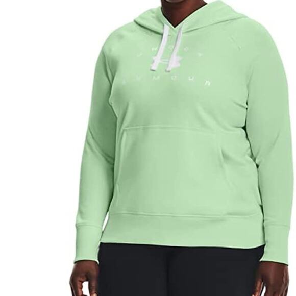 Under Armour Sweatshirt NWT UA Plus Size Green Pullover Hoodie Womens Size 1X - Picture 4 of 5